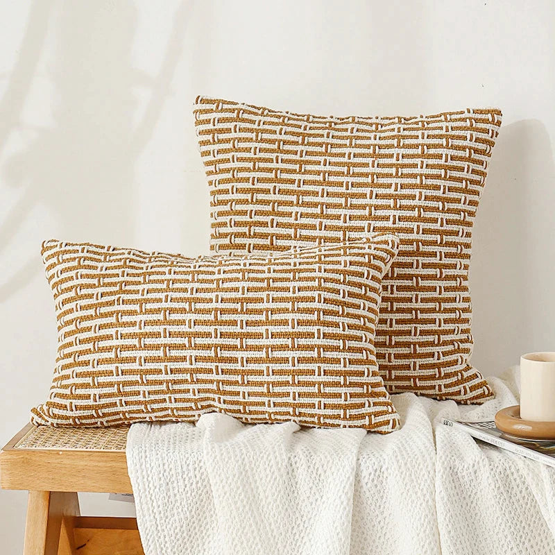 Afralia™ Cotton Woven Texture Cushion Cover for Home Sofa Bed Living Room