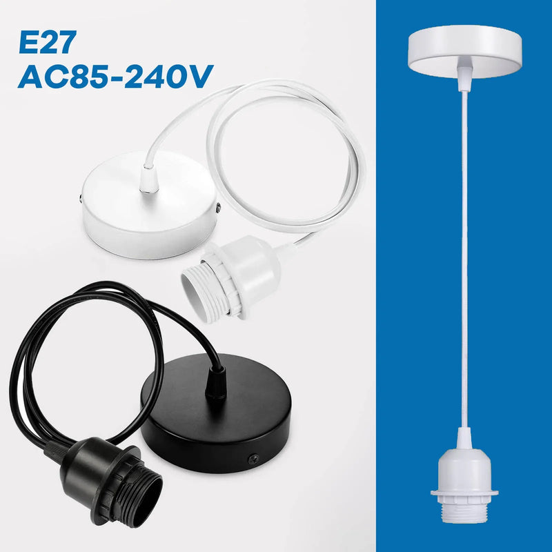 Afralia™ Pendant Light Black White Base E26 E27 DIY Modern Ceiling Hanging Mini Light