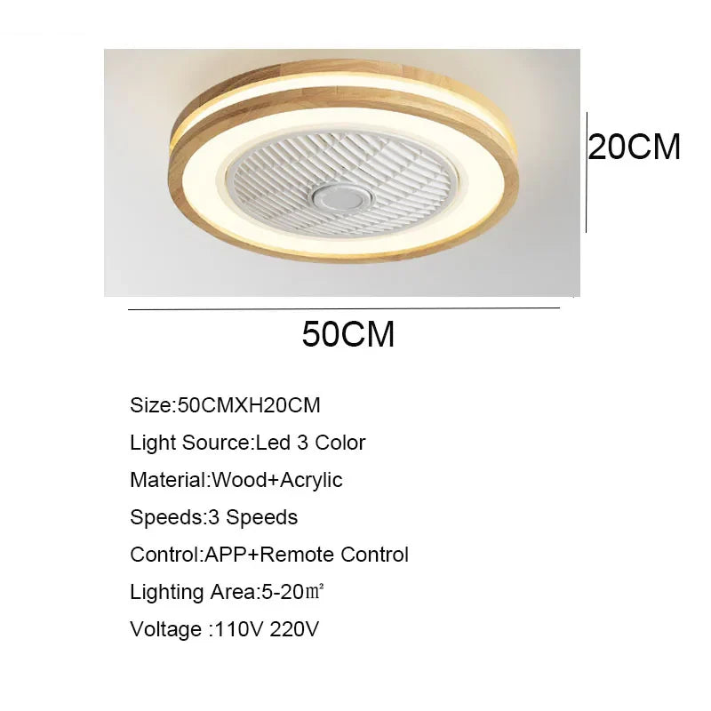Afralia™ Wood Ceiling Fans with APP Remote Control, LED Light, and Modern Design