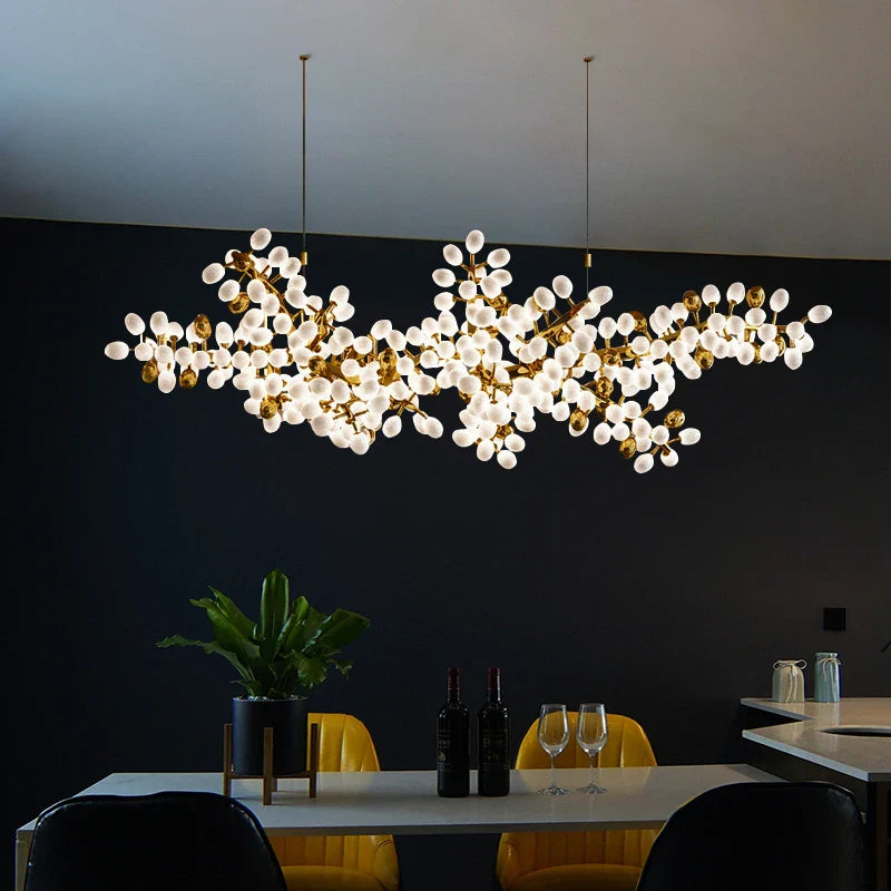 Afralia™ Modern Luxury Hanging Chandelier for Loft Dining Room - Long Chandeliers for Living Room