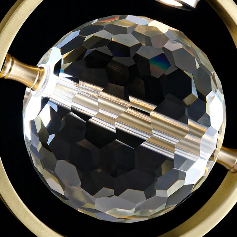 Afralia™ Crystal LED Ceiling Lamp Chandelier Iron Art Bar Home Decor.