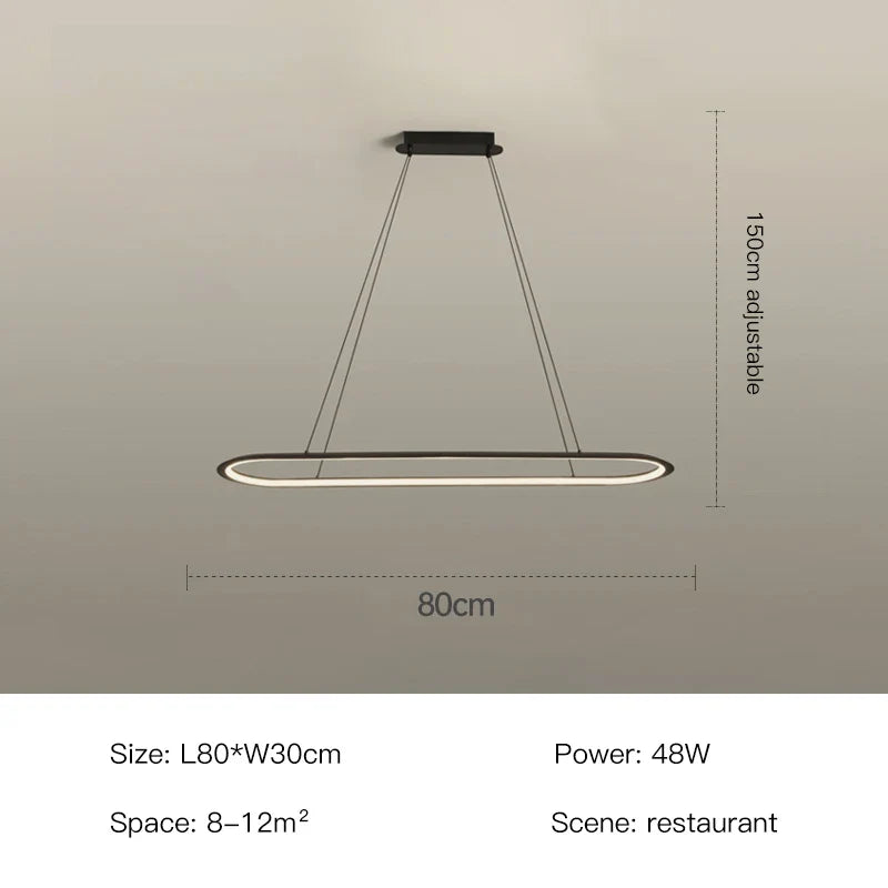 Nordic Oval Ceiling Chandelier for Kitchen Island Bar by Afralia™