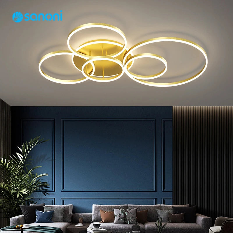 Afralia™ Modern LED Ceiling Lamp Luxury Chandelier