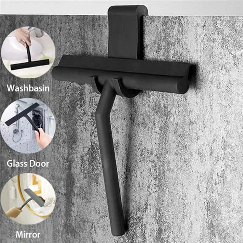 Afralia™ Shower Squeegee Glass Cleaner with Silicone Holder - Bathroom, Mirror, Car Cleaning