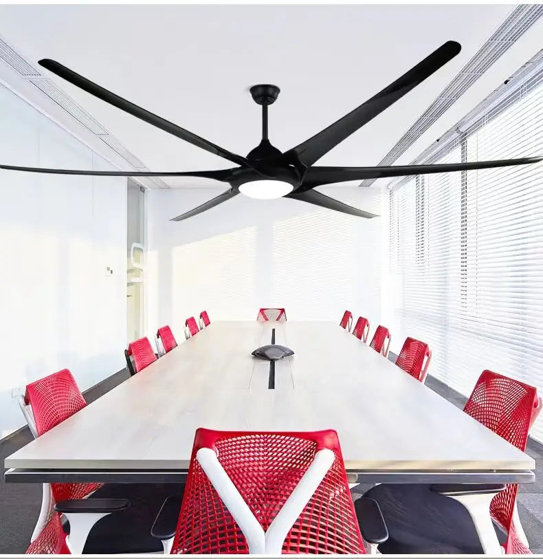 Afralia™ 100 Inch Large Ceiling Fan with Light and Reversible DC Motor