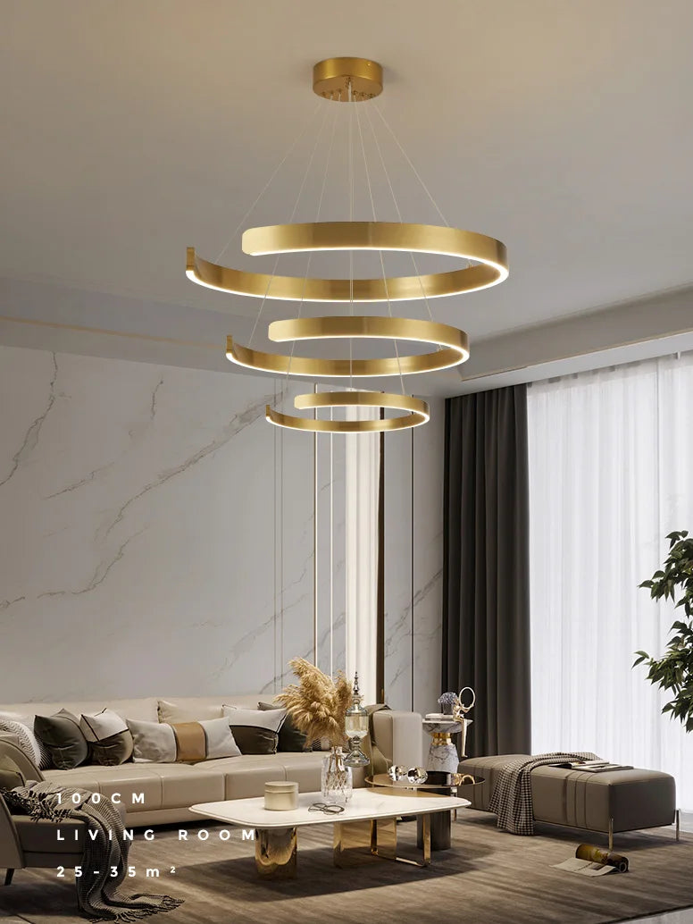 Afralia™ Round Ring LED Chandelier for Dining Room Bedroom Living Room Modern Nordic Decor