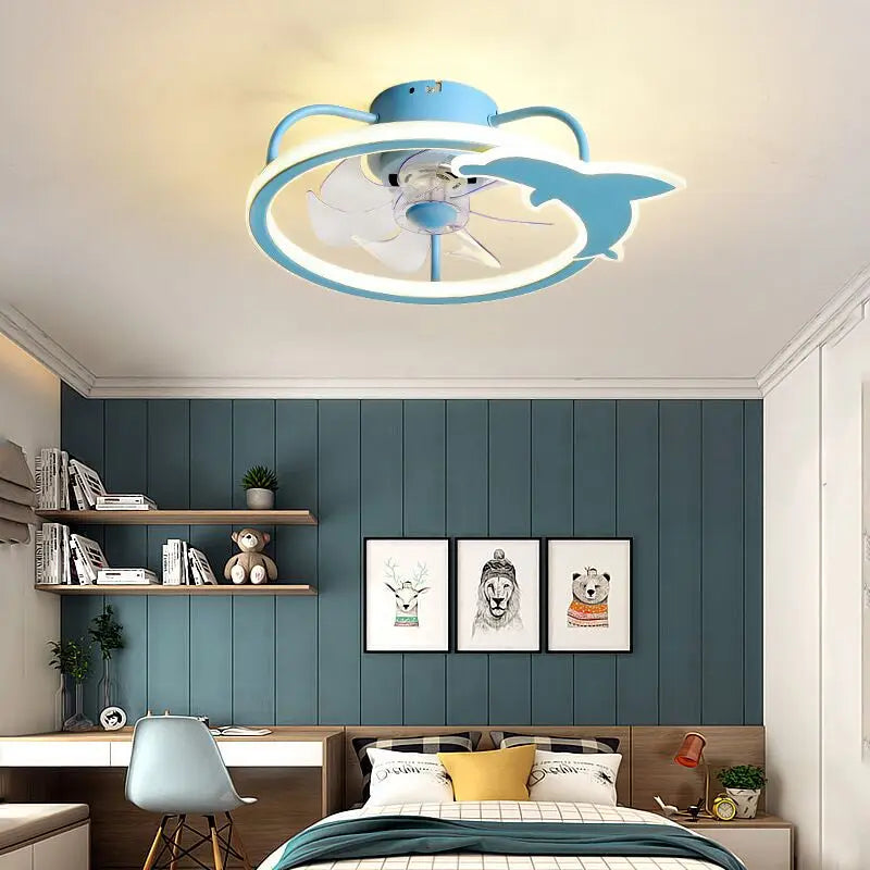 Afralia™ Smart Ceiling Fan Light with Remote Control, Electric Fan for Home, Children's Bedroom
