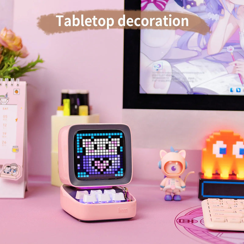 Afralia™ Ditoo-Pro Retro Pixel Art Bluetooth Speaker Alarm Clock LED Display Board