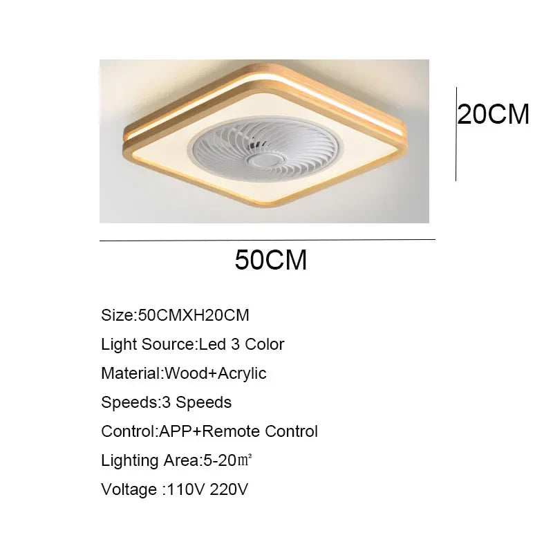 Afralia™ Wood Ceiling Fans with APP Remote Control, LED Light, and Modern Design