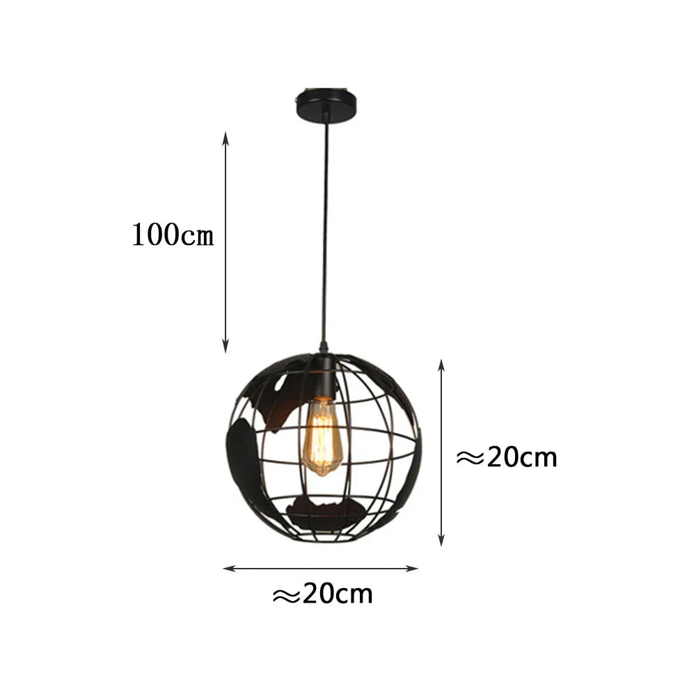 Afralia™ Black Metal Industrial Ceiling Light with E27 Socket for Living, Bedroom, Dining Room