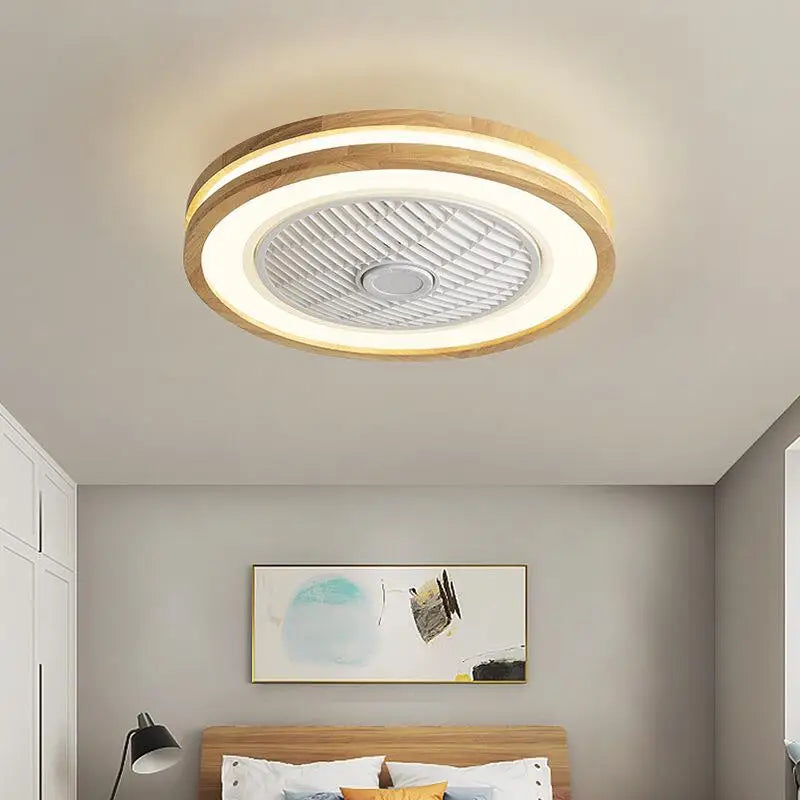 Afralia™ Wood Ceiling Fans with APP Remote Control, LED Light, and Modern Design
