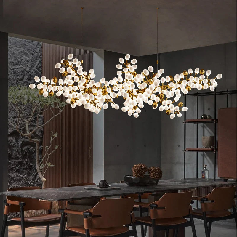 Afralia™ Modern Luxury Hanging Chandelier for Loft Dining Room - Long Chandeliers for Living Room