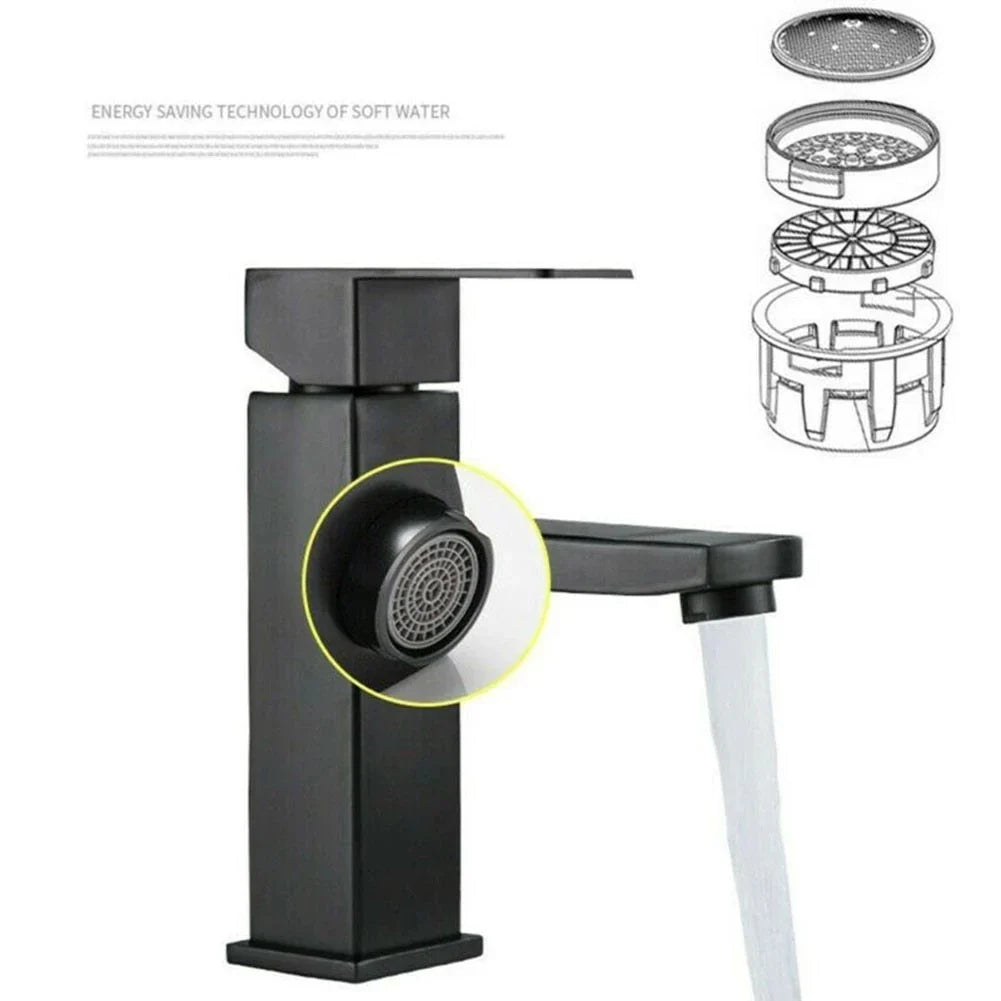 Afralia™ Matte Black Single Hole Bathroom Faucet for Hot Cold Water Sink Mixing