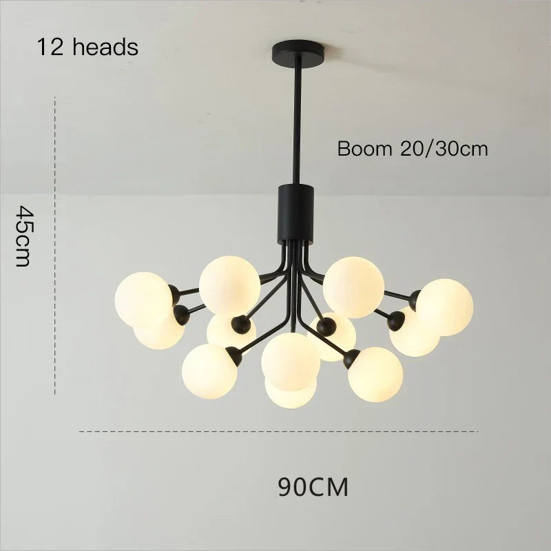 Afralia™ Nordic Glass Ball Chandelier G9 Bulbs Flower Pendant Light Fixture