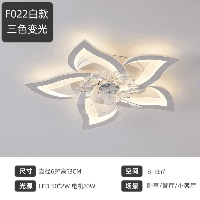 Afralia™ Smart Ceiling Fan Light with DC Motor, Luxury Design for Dining Room