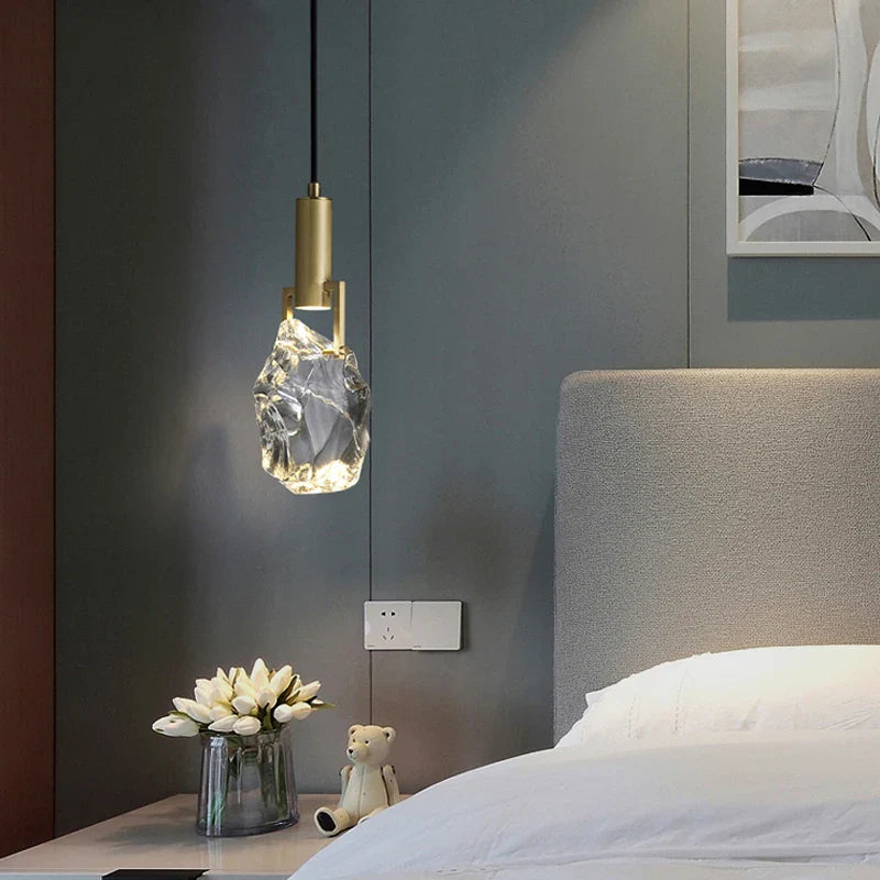 Afralia™ Crystal Iron Bedside Chandelier: Nordic Light Luxury Post Modern Design