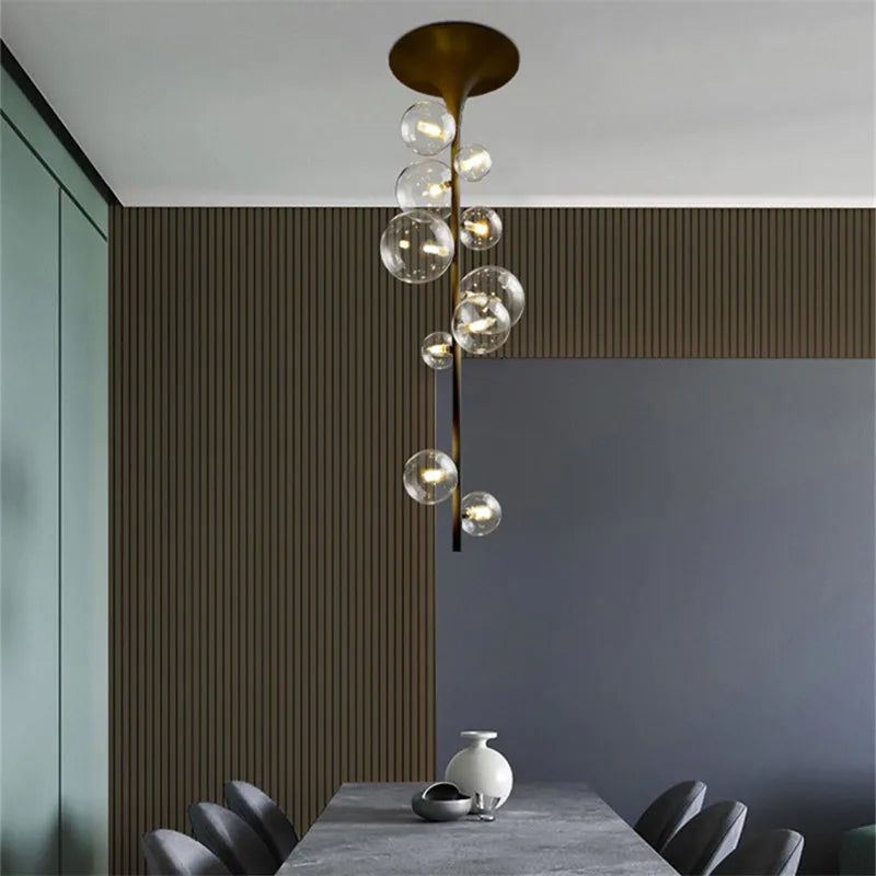 Afralia™ Glass Bubble Pendant Light: Modern Nordic Design for Dining Room, Bar, Coffee Shop.