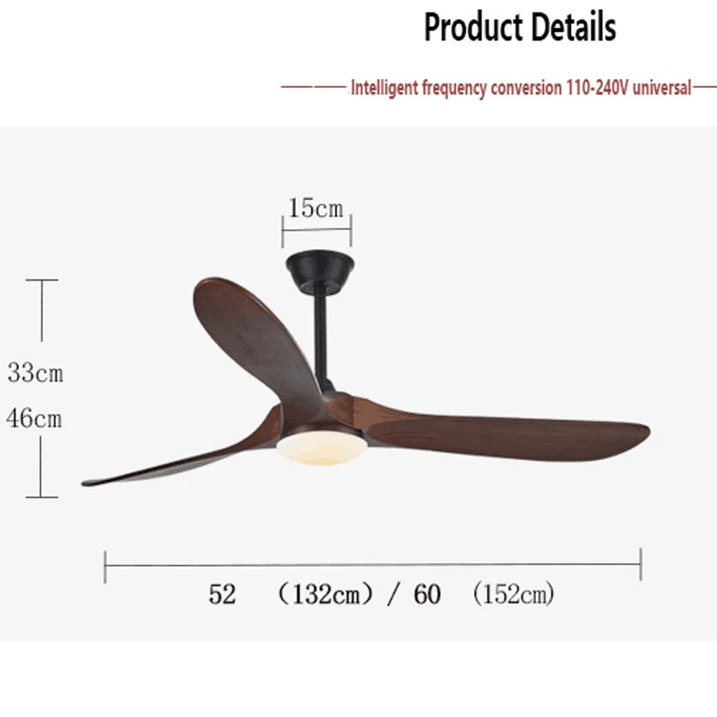 Afralia™ 60" Industrial Vintage Wood Ceiling Fan with Light & Remote Control