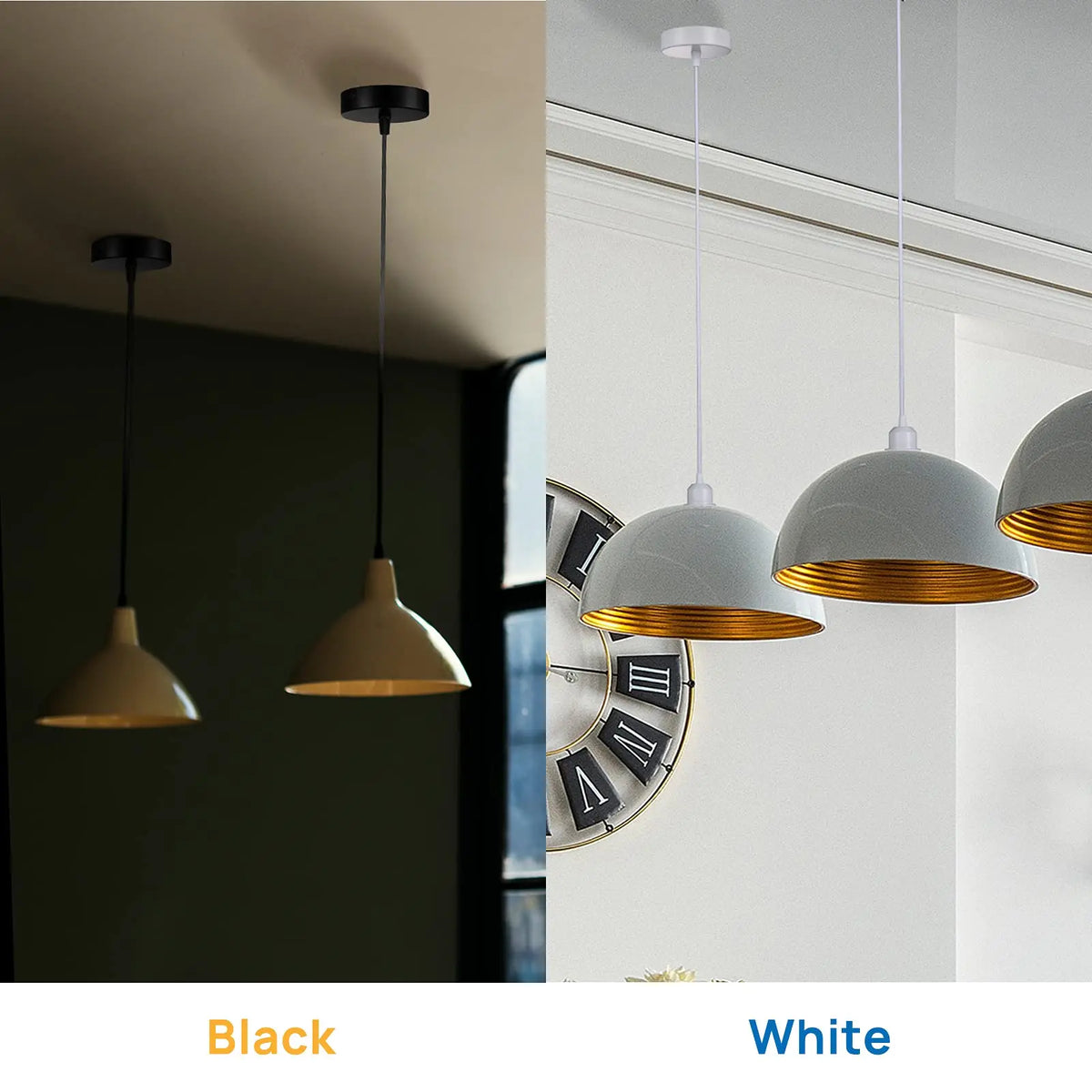 Afralia™ Pendant Light Black White Base E26 E27 DIY Modern Ceiling Hanging Mini Light