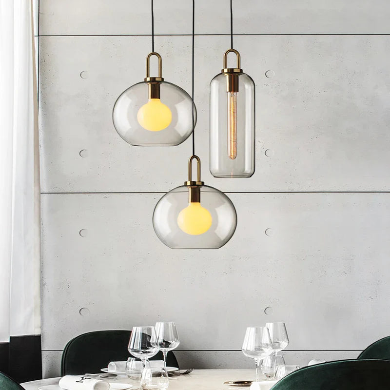 Afralia™ Glass Pendant Light for Nordic Restaurant Chandelier Design in Dining Room