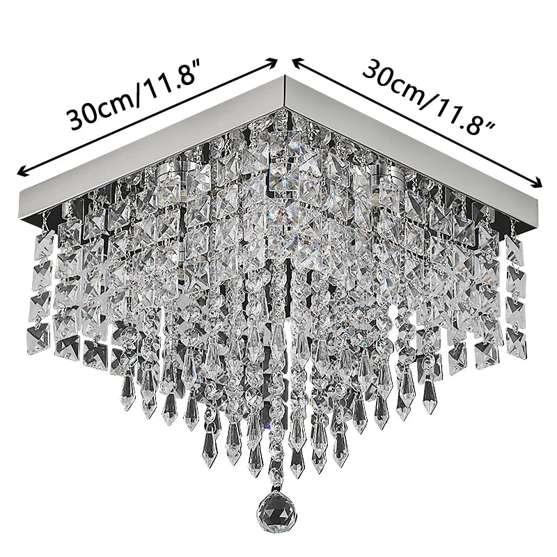 Afralia™ Crystal LED Chandelier Ceiling Lamp for Luxe Home Decor