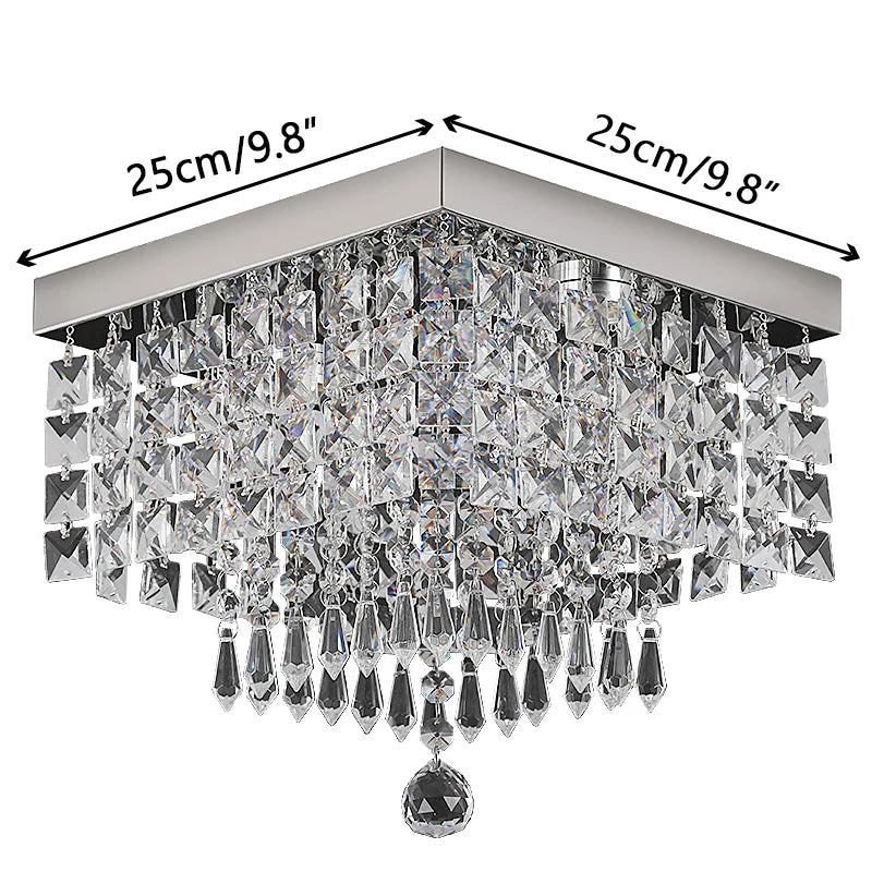 Afralia™ Crystal LED Chandelier Ceiling Lamp for Luxe Home Decor
