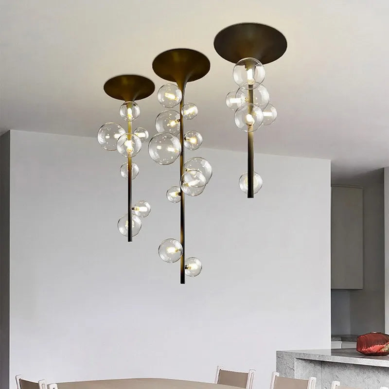 Afralia™ Glass Bubble Pendant Light: Modern Nordic Design for Dining Room, Bar, Coffee Shop.