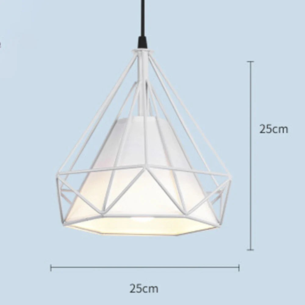 Afralia™ Diamond Cage Pendant Chandelier for Industrial Living Room and Kitchen Lighting