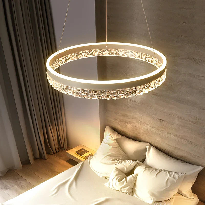 Afralia™ Modern Round LED Chandelier for Luxe Interior Decor Lighting