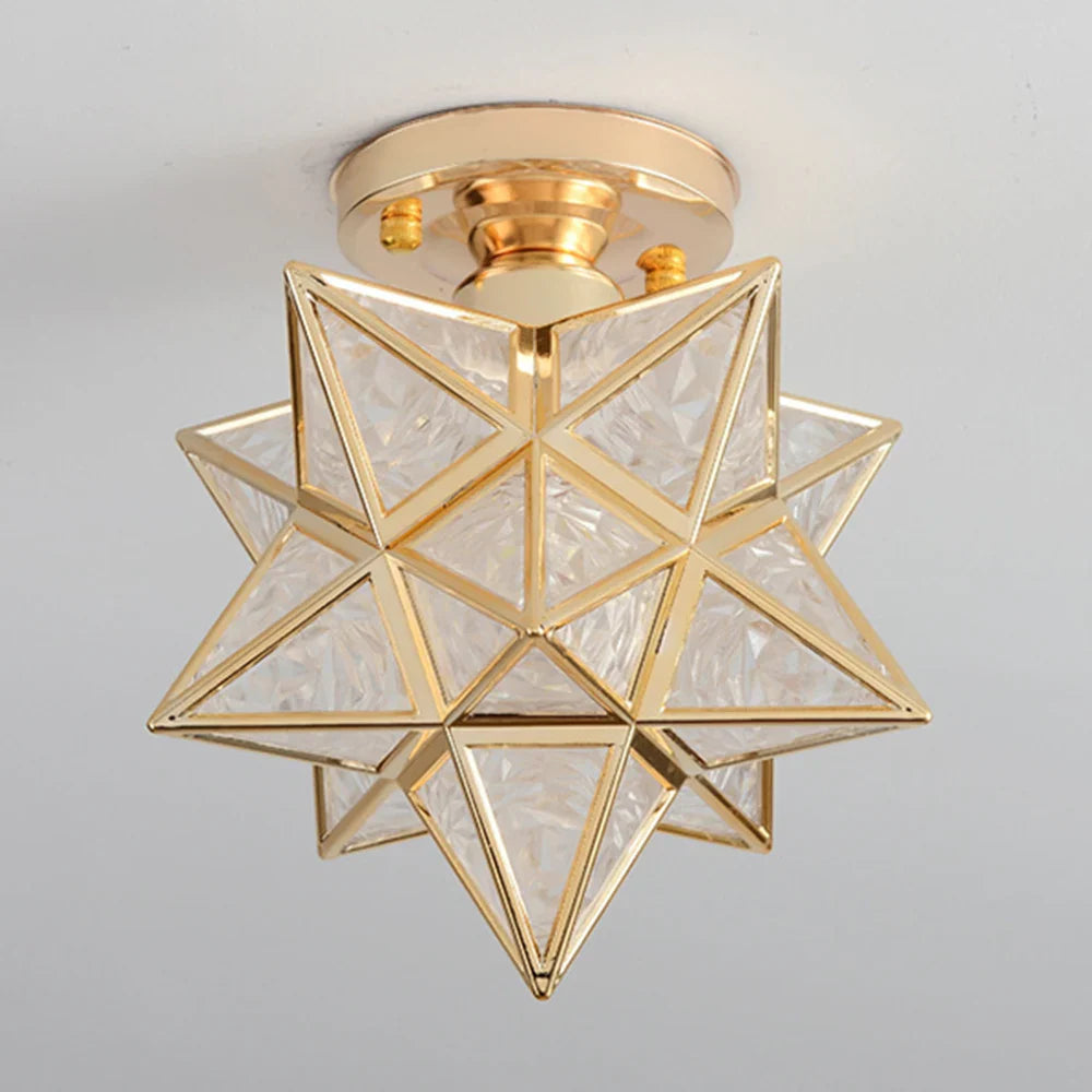 Afralia™ Modern Golden Star Ceiling Lights for Dining Room Kitchen Décor