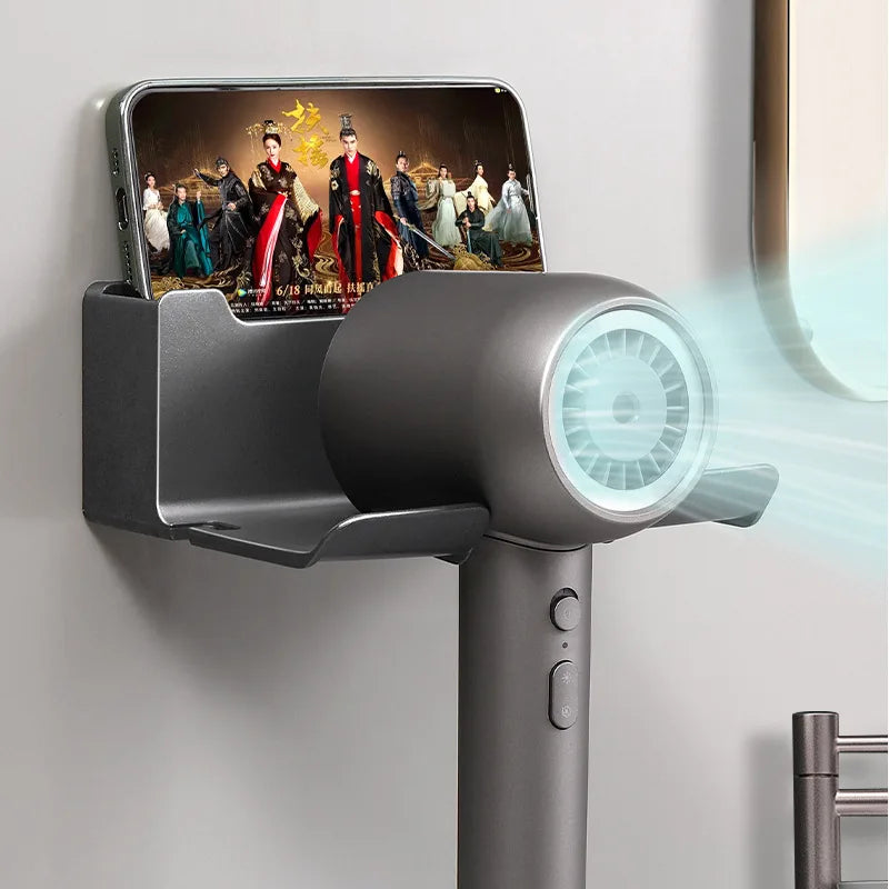Afralia™ Hair Dryer Holder and Bathroom Shelves with Storage Box