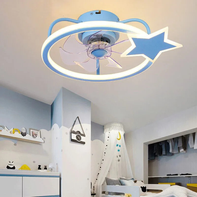 Afralia™ Smart Ceiling Fan Light with Remote Control, Electric Fan for Home, Children's Bedroom