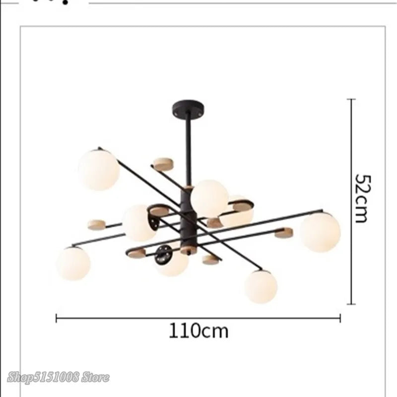 Nordic Glass Ball LED Chandelier for Modern Living Spaces by Afralia™