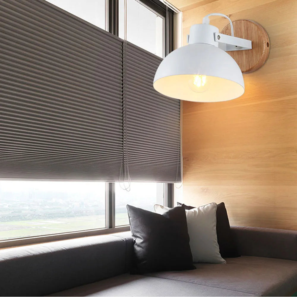 Afralia™ Nordic Wood Wall Sconce E27 LED Indoor Retro Lamp for Bedroom Bathroom Aisle