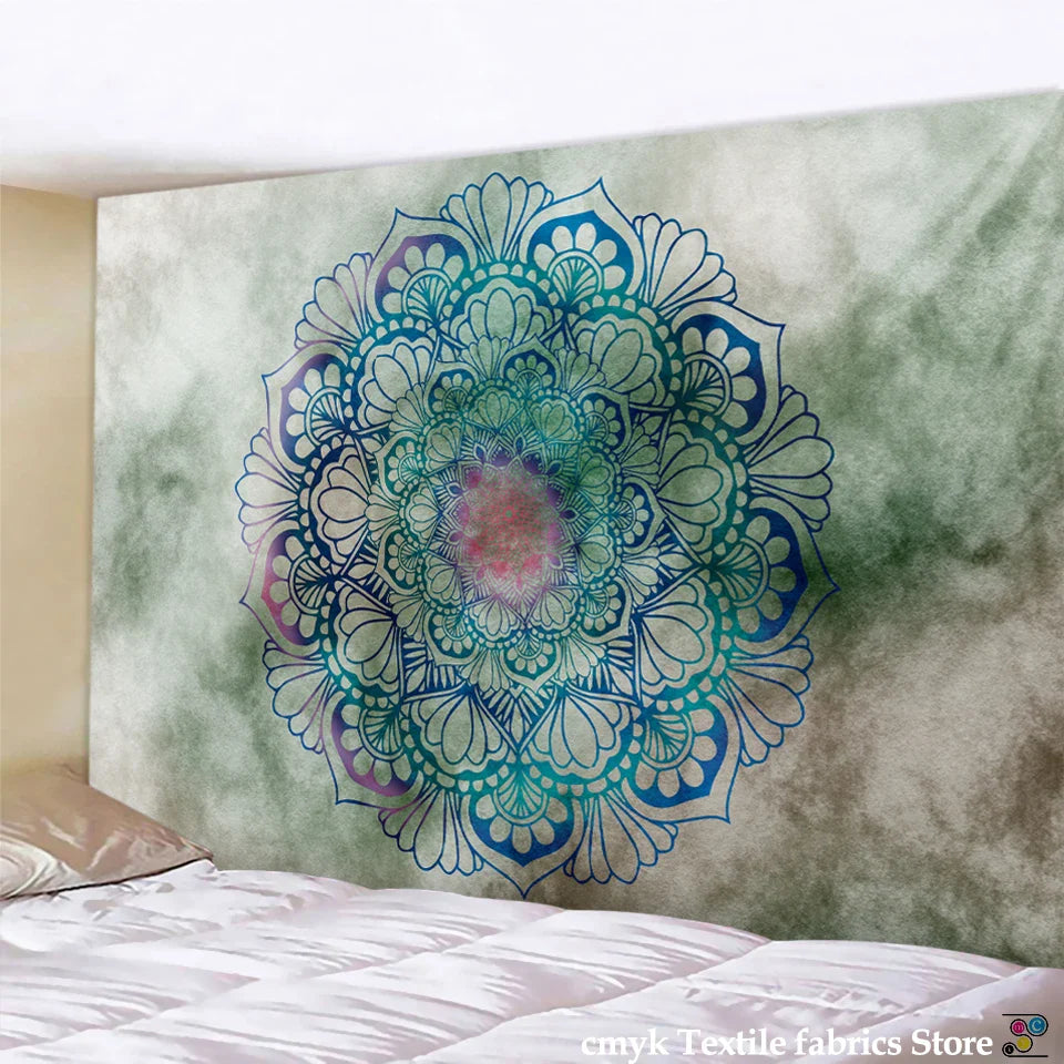 Afralia™ Boho Sun Moon Mandala Wall Tapestry Psychedelic Hippie Decor