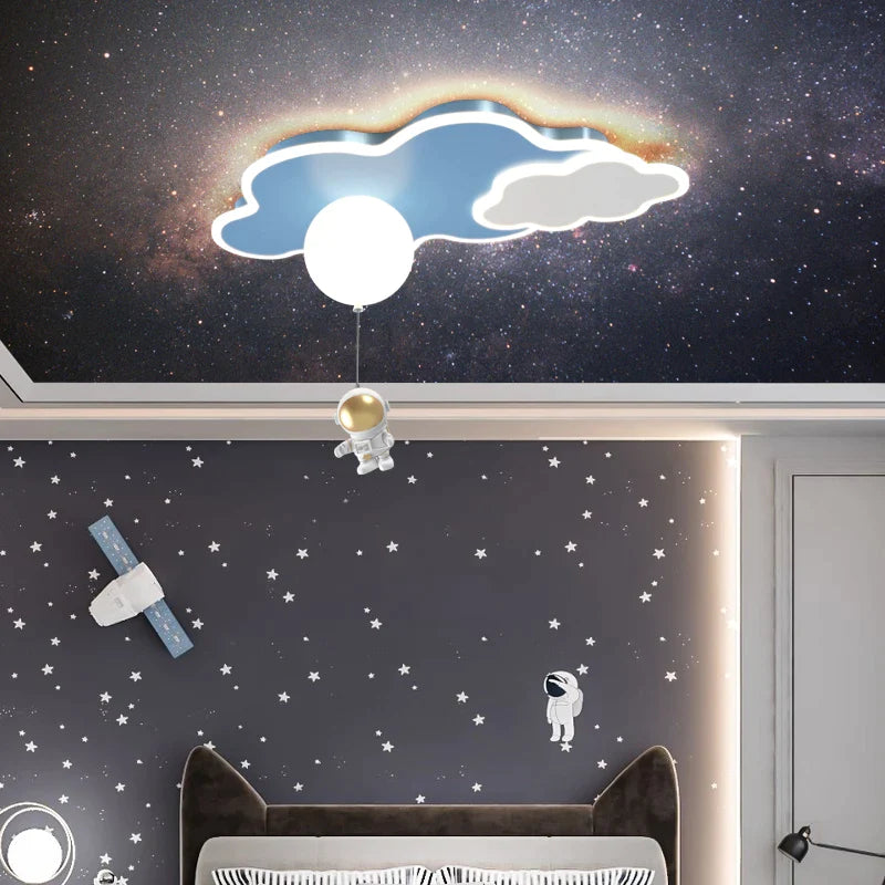 Afralia™ Kids Space Theme Ceiling Lamp - Astronaut & Airplane Design for Bedroom