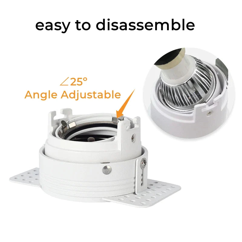 Afralia™ Adjustable Recessed LED Ceiling Downlight for GU10/MR16/MR11 Bulbs