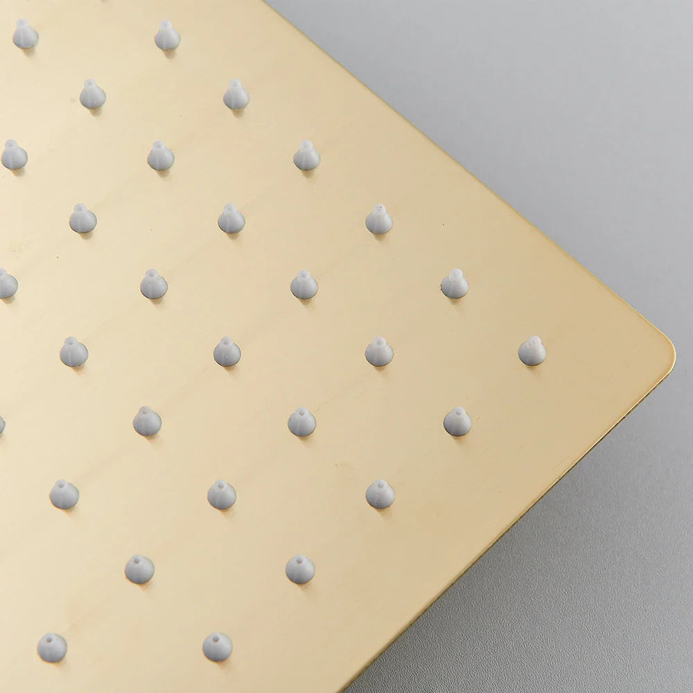 Afralia™ Stainless Steel Rainfall Shower Head in Black/Brushed Gold for Bathroom Shower