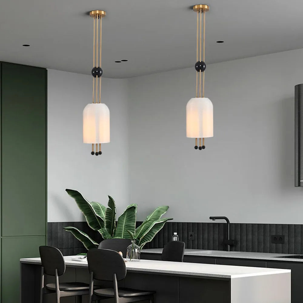 Afralia™ Single Head Glass Lantern Pendant Lamp - Vintage Industrial Style