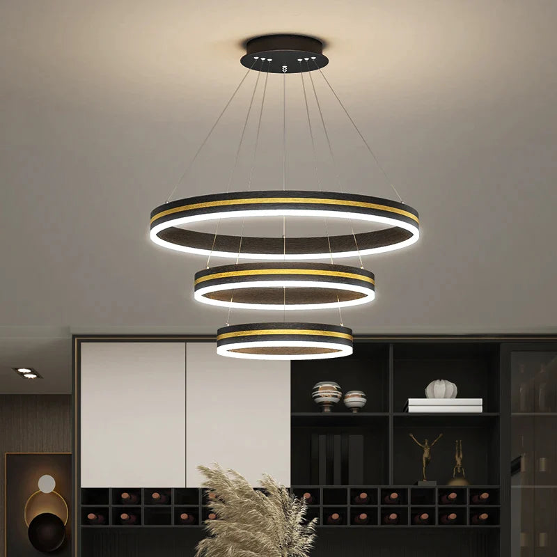 Afralia™ Modern Circle Pendant Chandelier for Living Room, Kitchen, and Loft