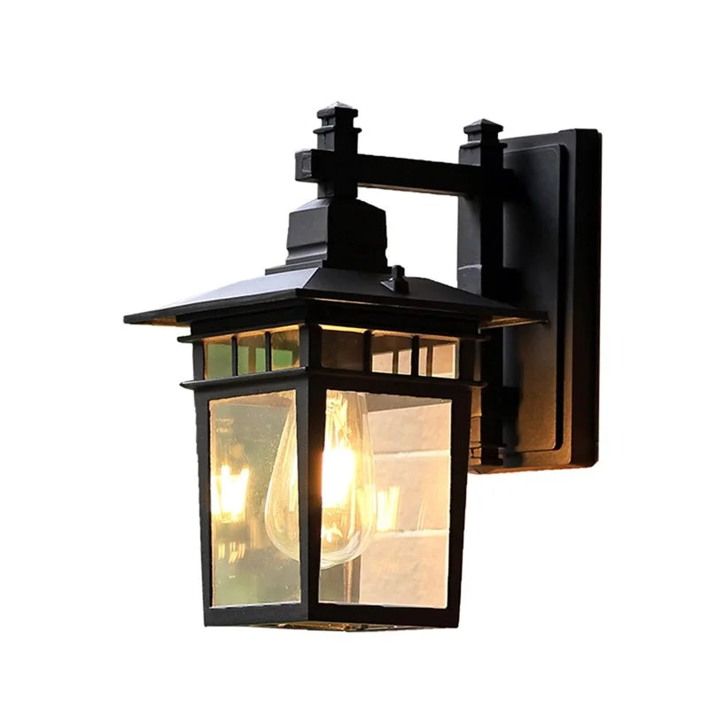 Afralia™ Vintage Outdoor Wall Lamp LED Sconces, Waterproof Black Light for Home Aisle