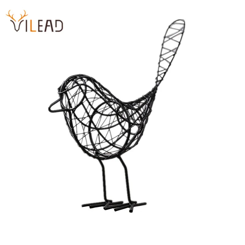 Afralia™ Iron Bird Figurines: Nordic Abstract Statue for Home Decor, Living Room, Desk