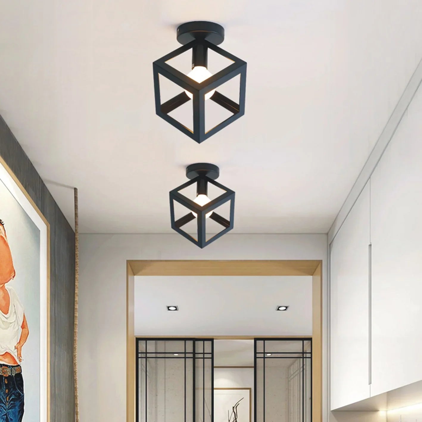 Afralia™ Modern Minimalist Rectangle LED Ceiling Light for Home Decor