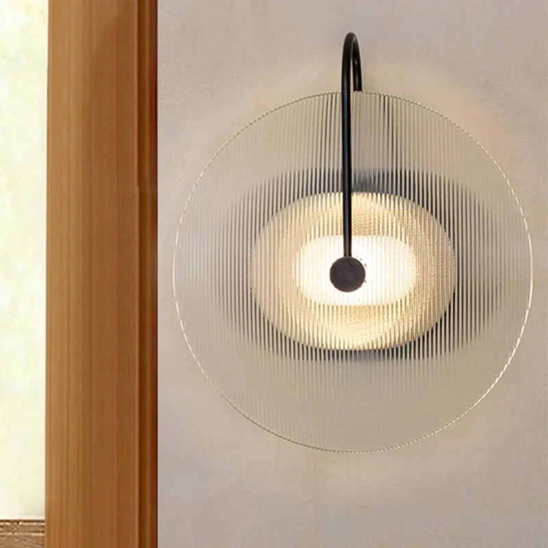 Afralia™ Modern Glass Wall Sconce Indoor Round Light Fixture for Living Room Bedroom