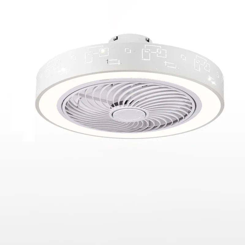 Afralia™ White Iron Acrylic LED Ceiling Fan Light Dimmable Remote Control