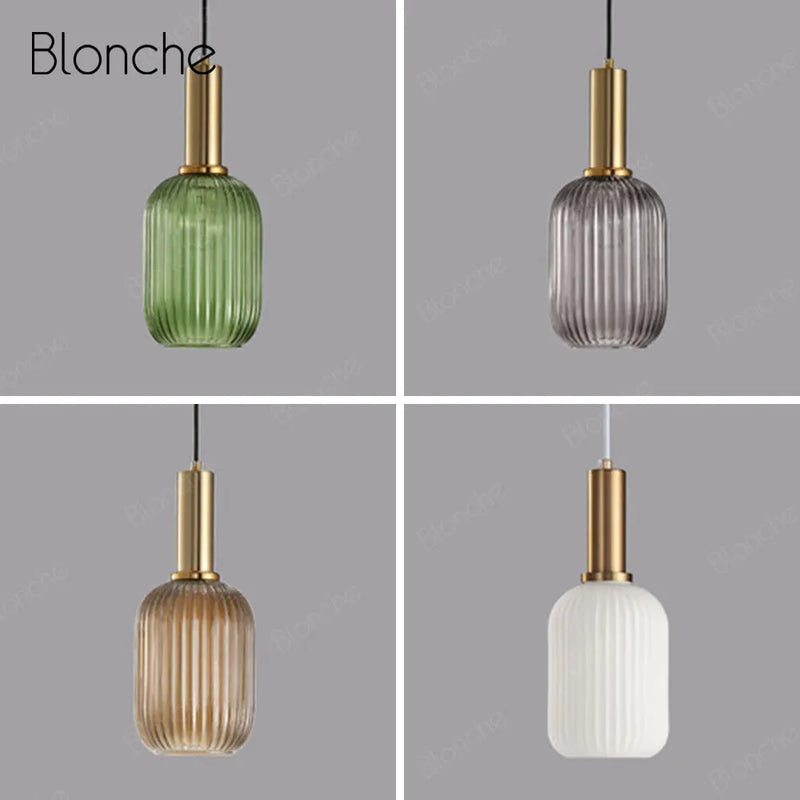 Afralia™ LED Gold Chandelier Stained Glass Pendant Lamps for Home Decoration