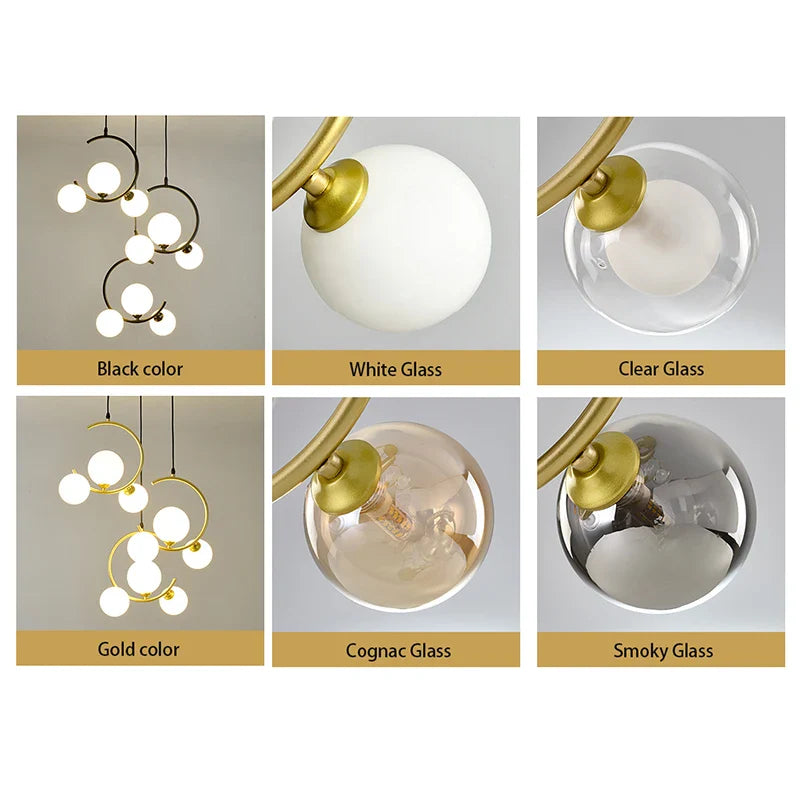 Afralia™ Glass Ball Pendant Light | Modern Nordic G9 LED Lamp for Living Room & Bedroom