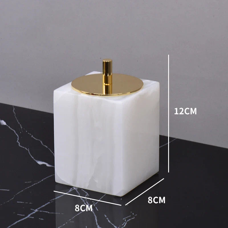 Afralia™ White Onyx Marble Bathroom Set