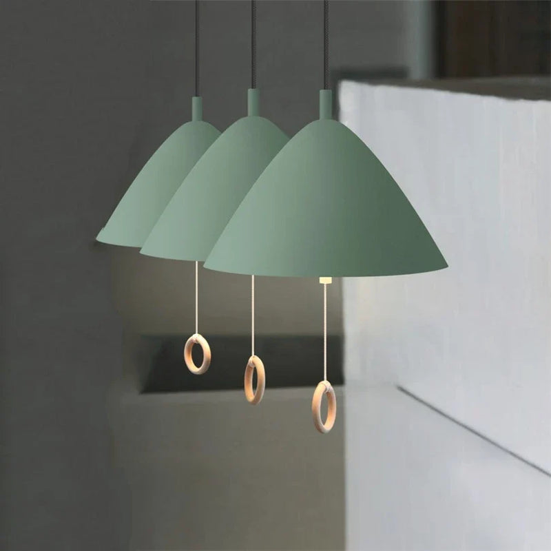 Afralia™ Macaron Pendant Light: Modern Dining Room Bedroom Lamp with Pull Switch