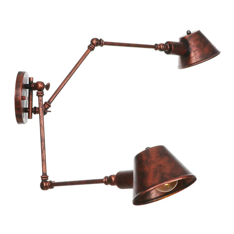 Afralia™ Long Swing Arm Rust Wall Lamp for Bathroom Sconce - Adjustable E27 Lights